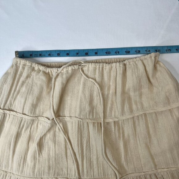 Free People Simply Smitten Maxi Skirt Tiered Tie Waist Natural Cream XL - Picture 11 of 16